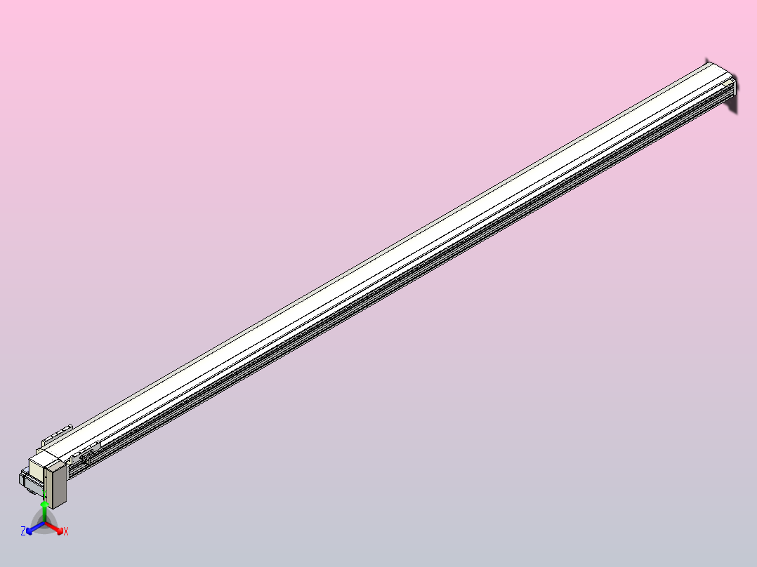 皮带直线轴半封闭可选导轨TPA-HNB-140D-120-L2850-RP-C-P40-N3正等轴测图