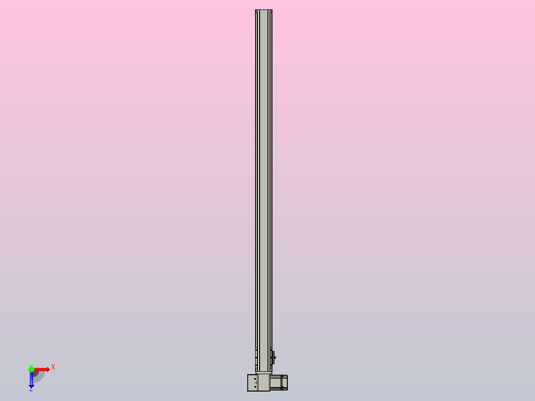皮带直线轴半封闭可选导轨TPA-HNB-65S-90-L1250-LP-C-P10-N3俯视图