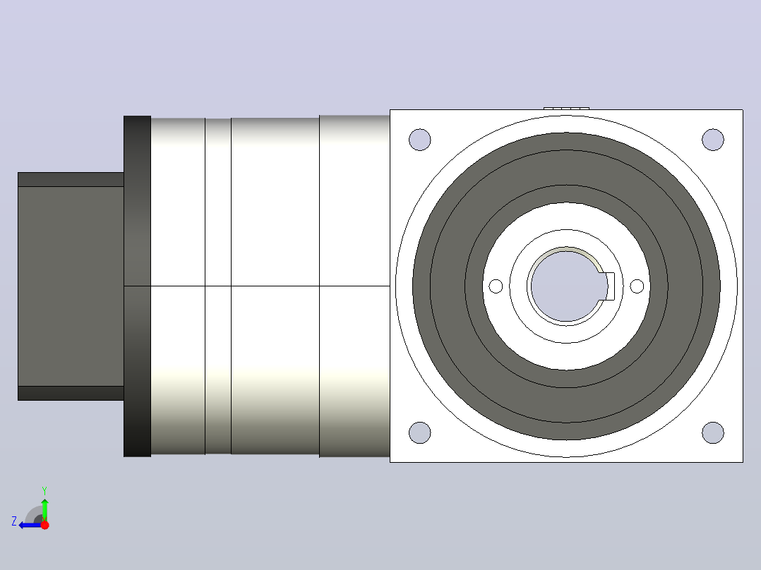 PW-FH(减速比1～5)伺服直角行星减速机[PW065-L1-FH-1.5-0.1kW-8-S2]右视图