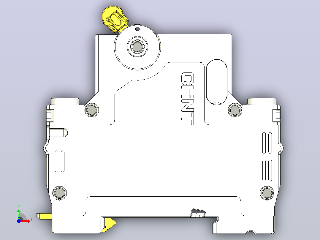 NBH-63 3P小型断路器三维模型202404前视图