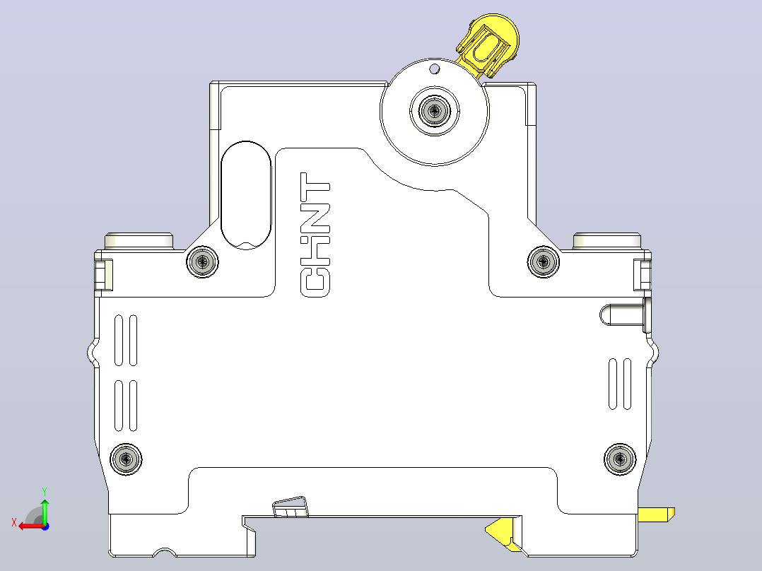 NBH-63 3P小型断路器三维模型202404后视图