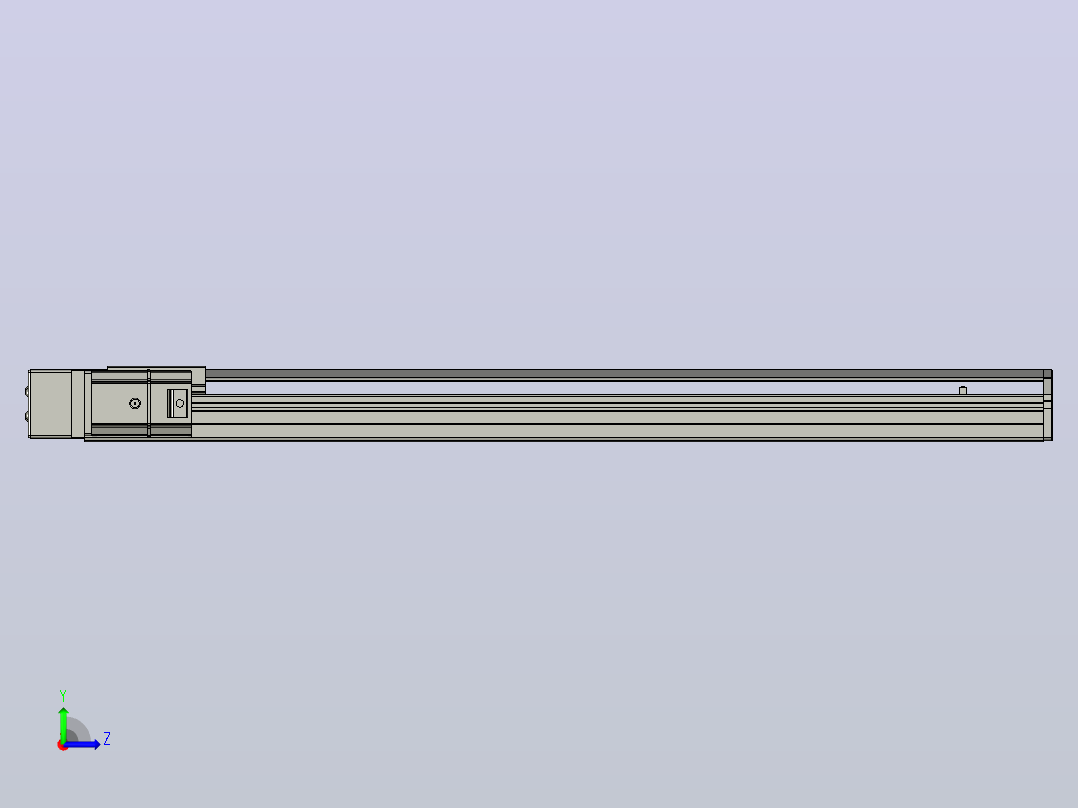 SYS12-BL-700-200W滚珠花健、支撑座、滚珠丝杠、交叉导轨、直线模组.STEP左视图
