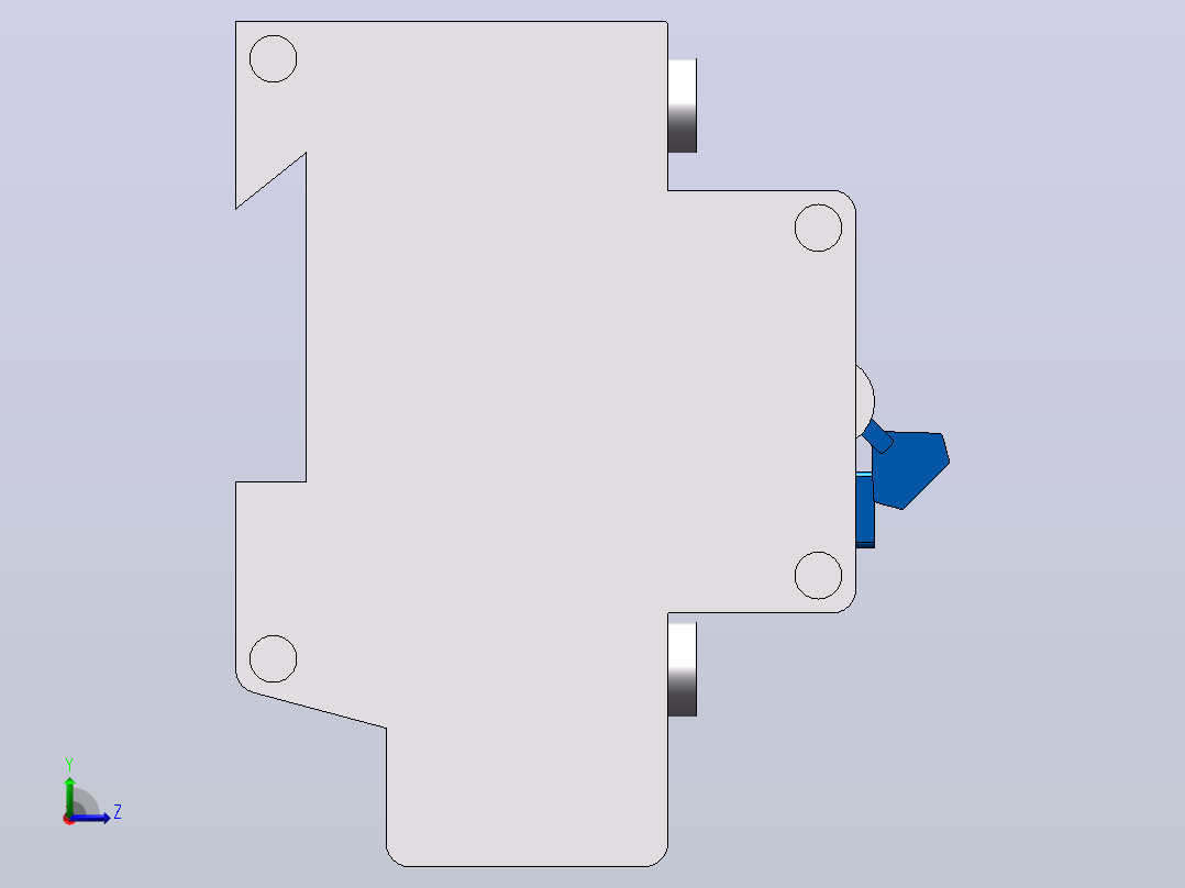 DZ47LE-63-4P[DZ47LE-63-4P]空气开关，断路器左视图
