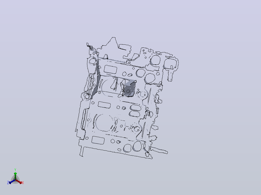 马自达RX-8 13B-MSP排气侧端口+发动机悬置正等轴测图