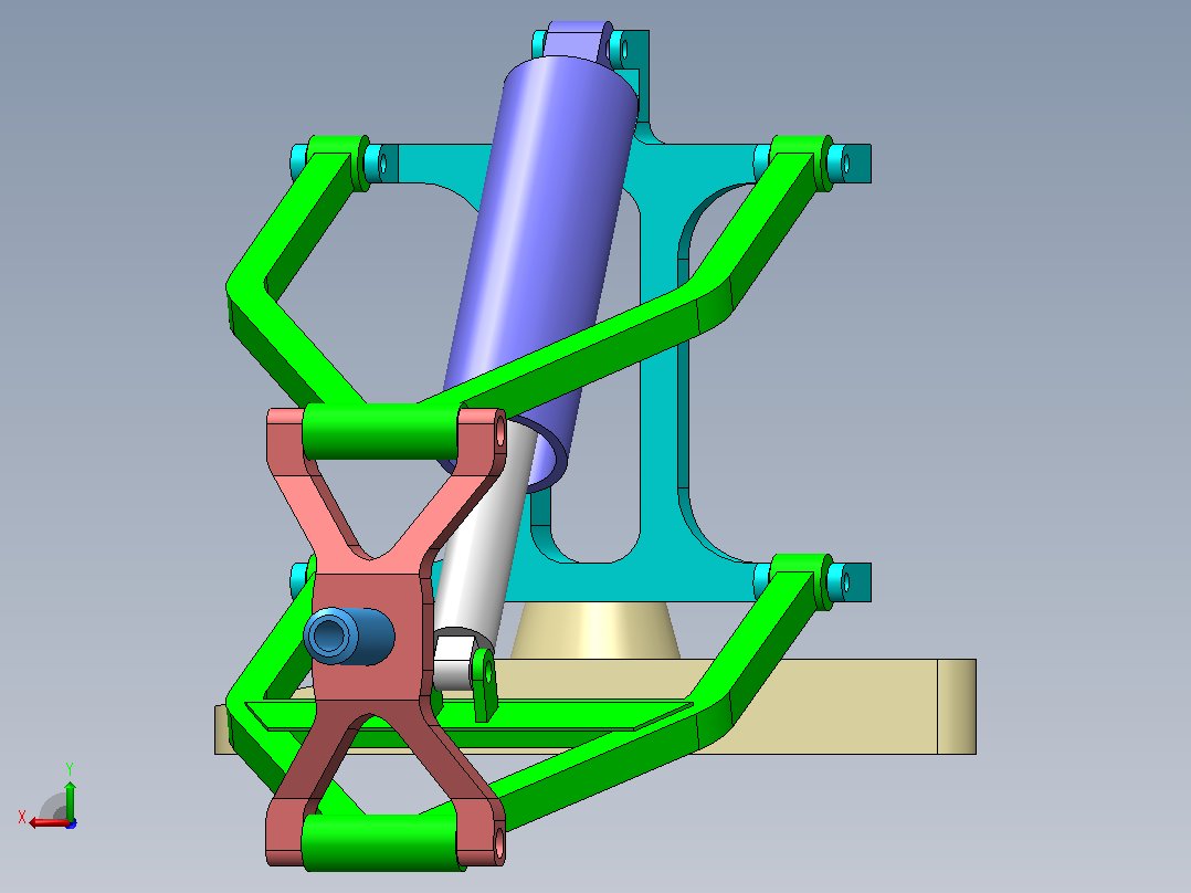 汽车悬架后视图