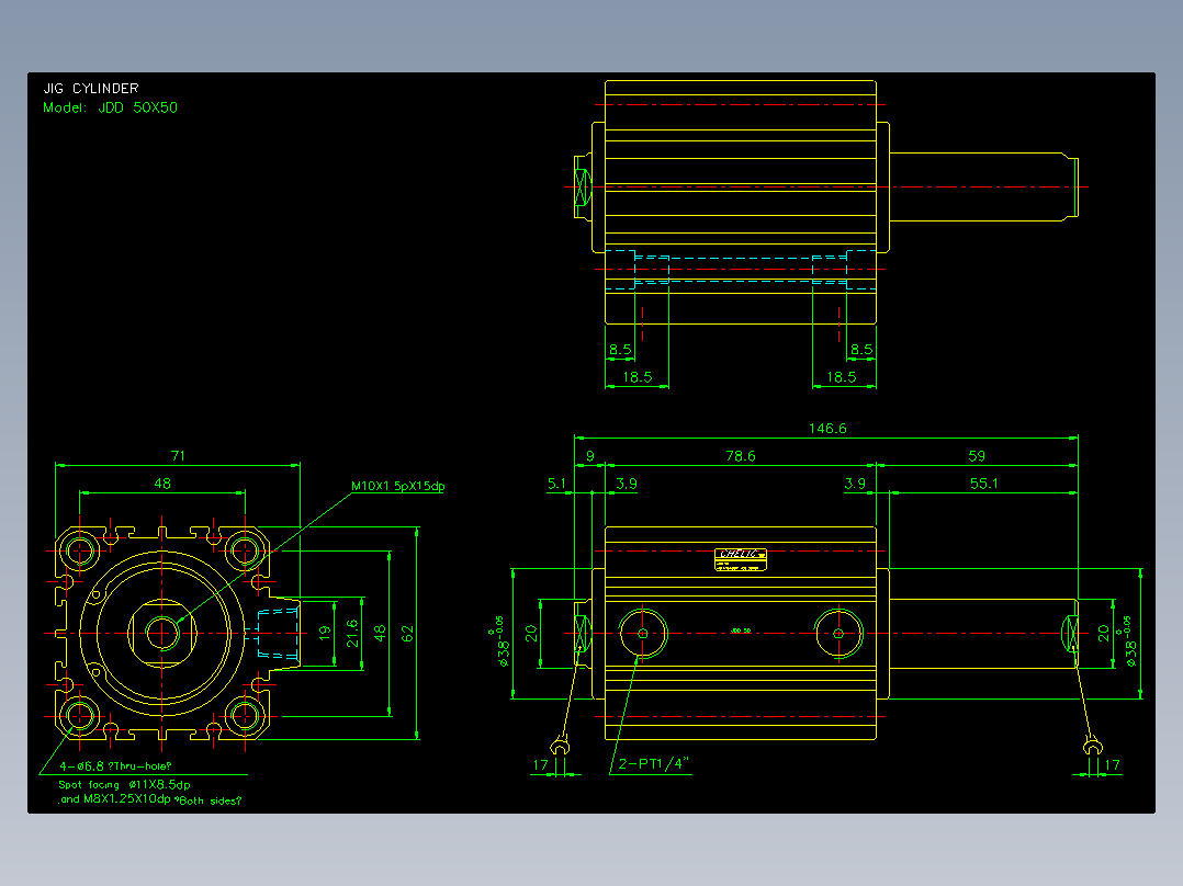 治具气缸2D-JDD50x50