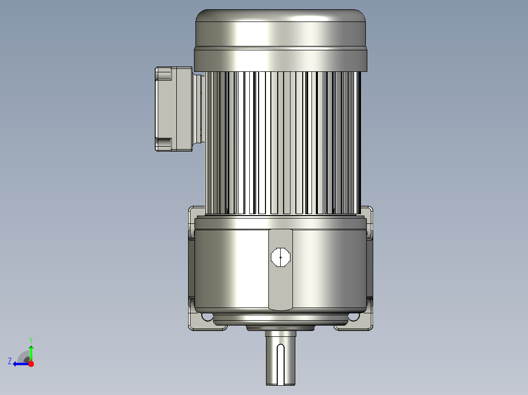 0.75KW-CH型卧式三相铝毂（刹车）马达减速机_CH28-750右视图