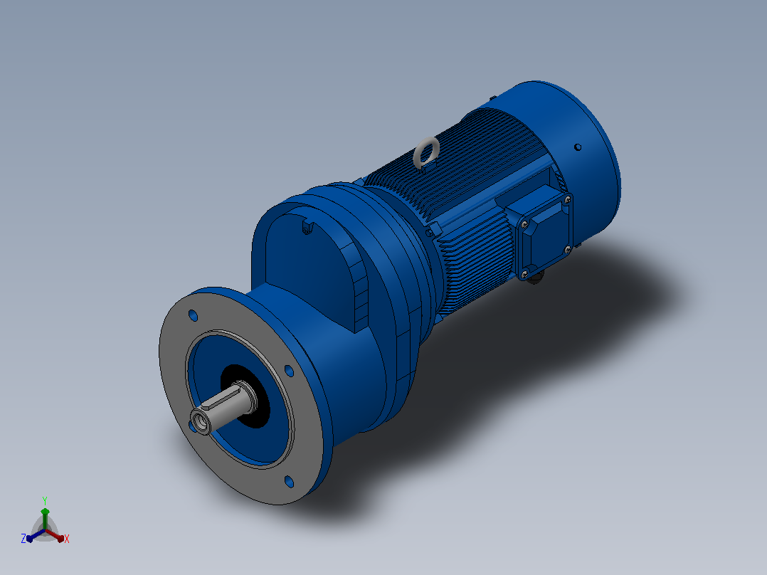 RXF67法兰轴伸式安装斜齿轮减速机RX67-Y0.37-4P-71-M1-0°-Φ200主视图