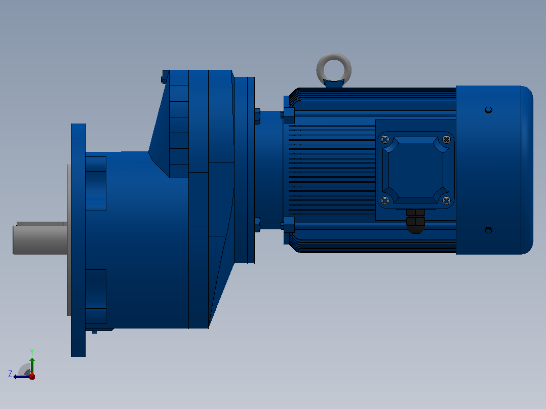 RXF67法兰轴伸式安装斜齿轮减速机RX67-Y0.37-4P-71-M1-0°-Φ200右视图