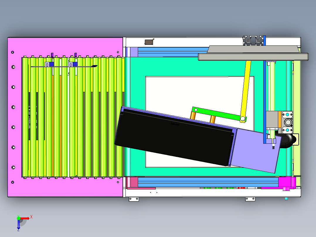 在线式自动称重机俯视图