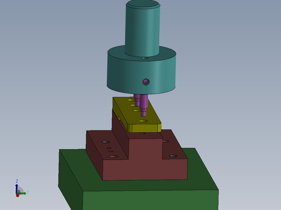 无导向快换式冲孔模3D模型