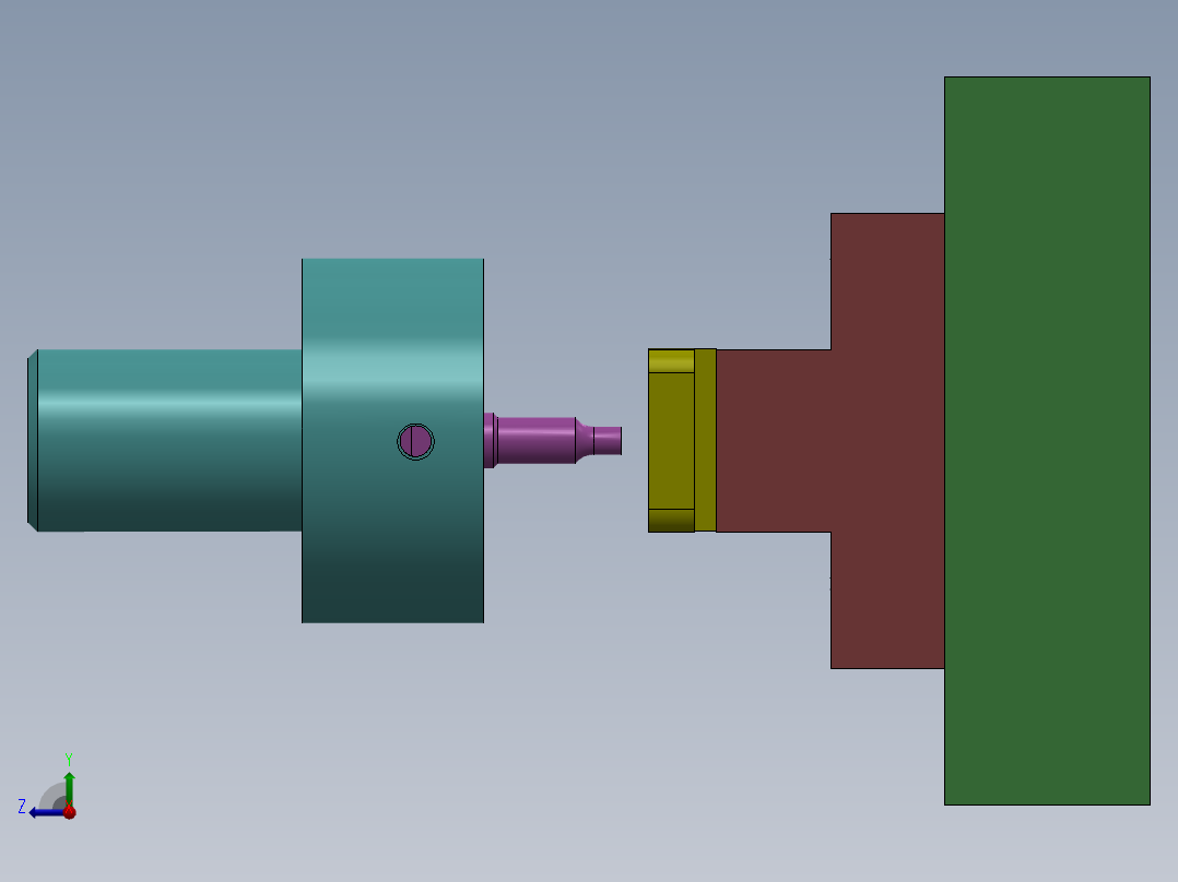 无导向快换式冲孔模3D模型右视图