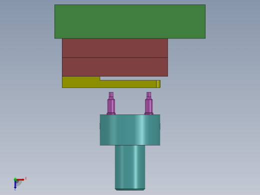 无导向快换式冲孔模3D模型俯视缩略图