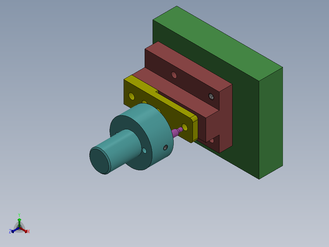 无导向快换式冲孔模3D模型正等轴测图