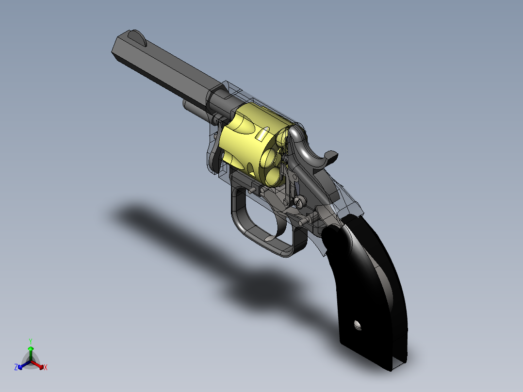 毛瑟手枪正等轴测图