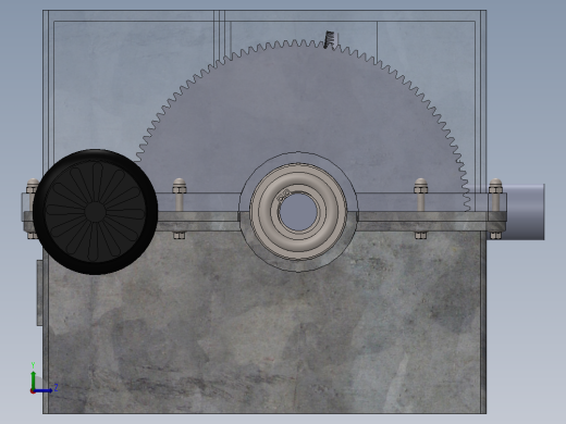二级圆柱直齿轮与锥齿轮组合减速箱3D图纸 Solidworks设计左视缩略图