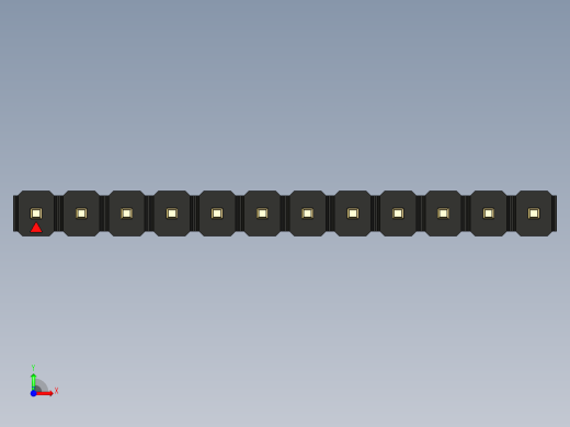 彩色公头100mil（2.54mm）系列-DS1021_black_1x12p_100mil_Type1_rev1.0前视缩略图