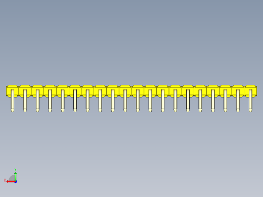 彩色公排针 100mil 2.54mm 系列-DS1022_yellow_1x20p_100mil_TypeD_rev1.0后视缩略图