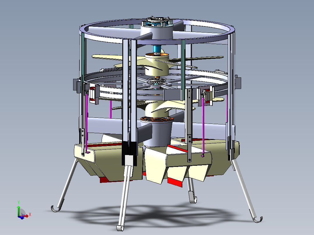 简化模拟飞机四螺旋桨同轴垂直起降