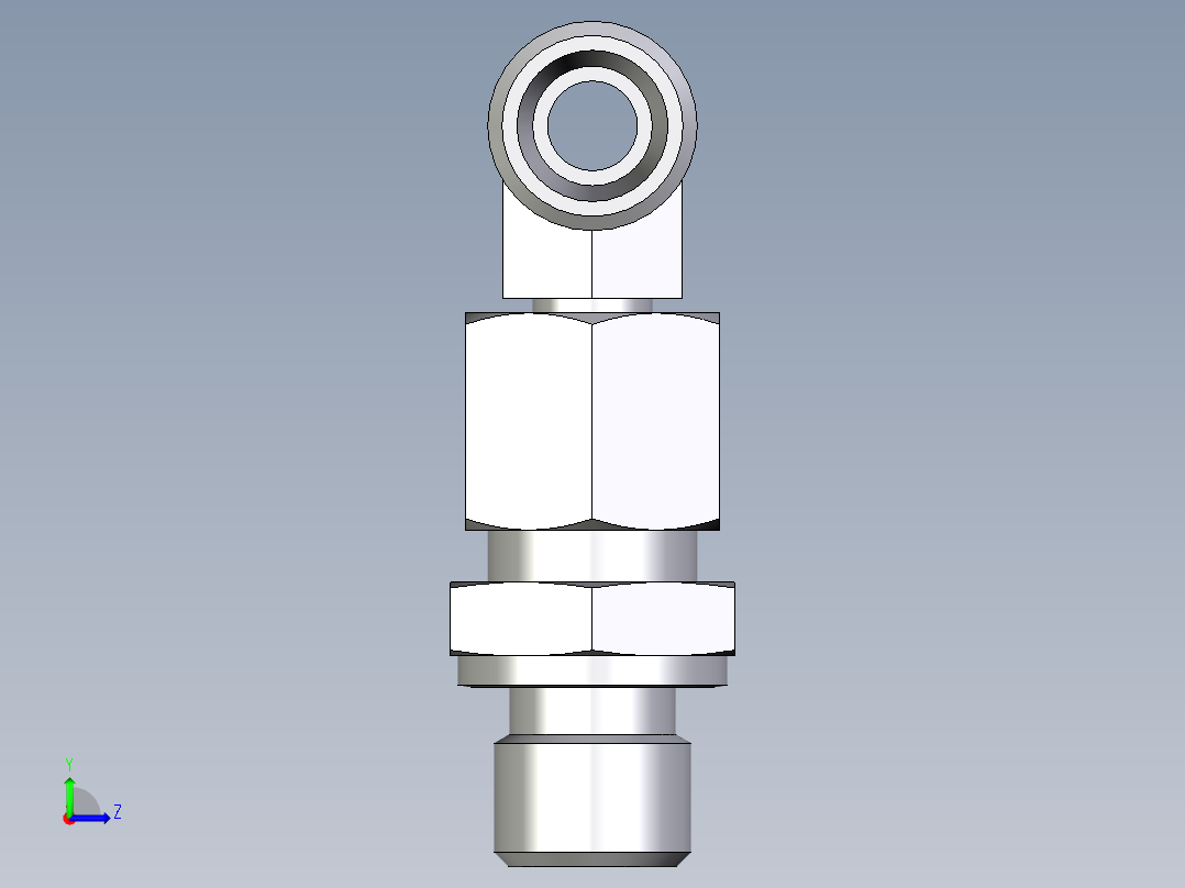 卡套式工业通用硬管接头EO_Assembled_adjustable_standpipe_branch_tee_EVT08LROMD71左视图