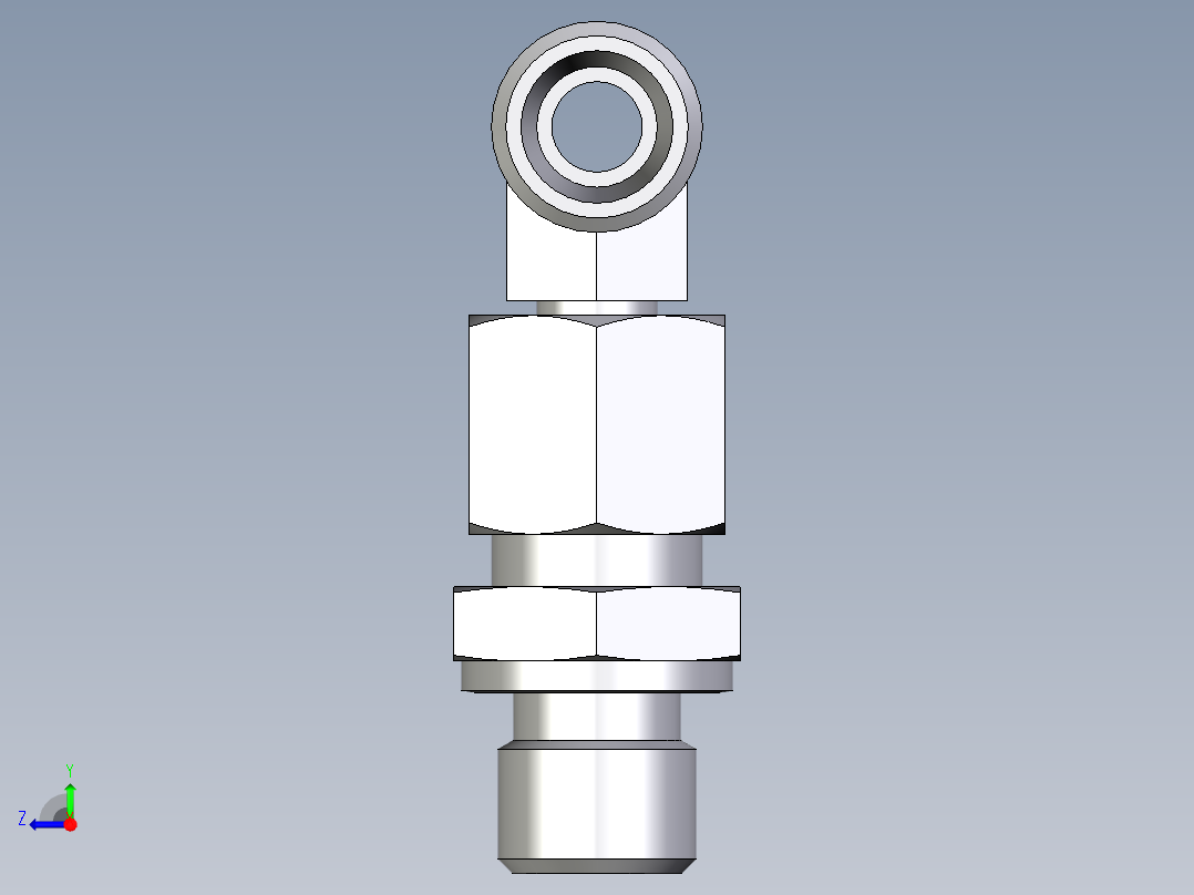 卡套式工业通用硬管接头EO_Assembled_adjustable_standpipe_branch_tee_EVT08LROMD71右视图