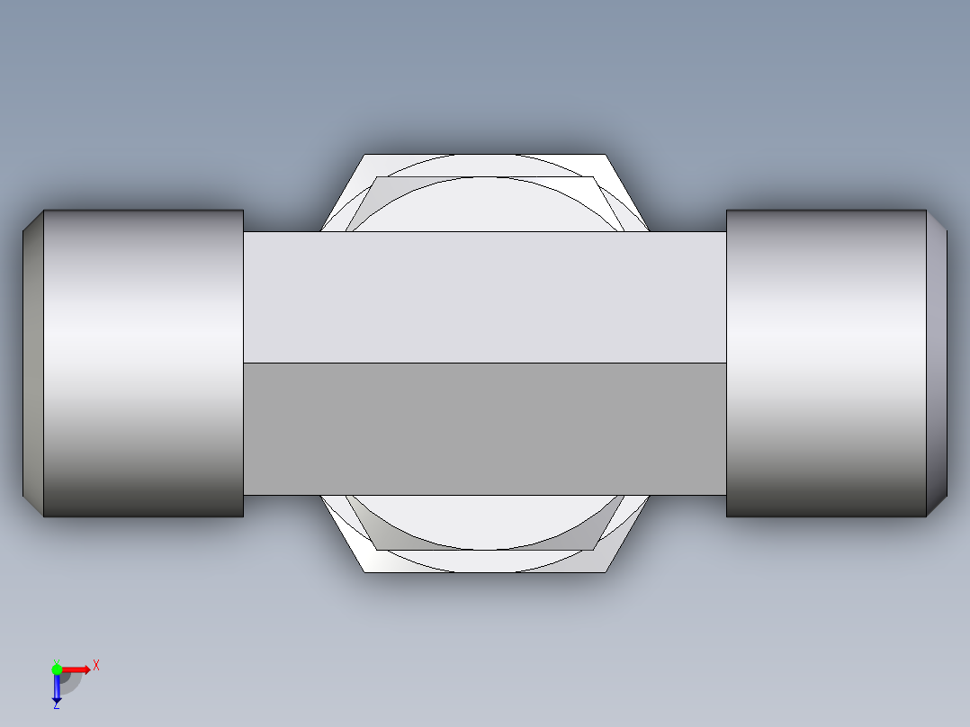 卡套式工业通用硬管接头EO_Assembled_adjustable_standpipe_branch_tee_EVT08LROMD71俯视图