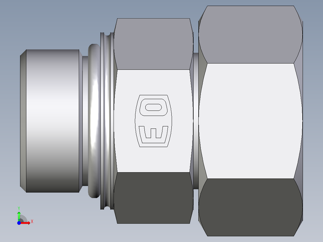 卡套式工业通用硬管接头EO_Swivel_connector_EGEO25SMCF前视图