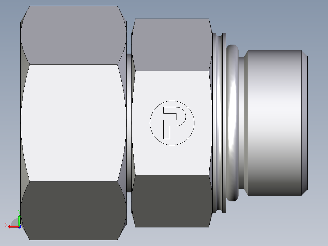 卡套式工业通用硬管接头EO_Swivel_connector_EGEO25SMCF后视图