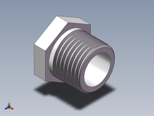 转接头-内外丝异径 DN15-DN8正等轴测缩略图