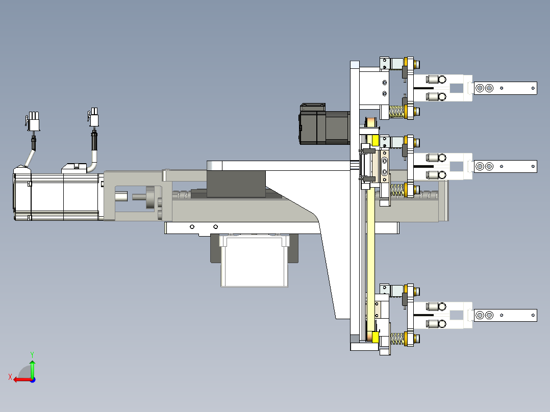 气动机械爪2x2阵型交叉手爪后视图