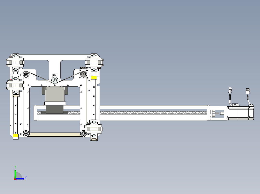 气动机械爪2x2阵型交叉手爪左视图