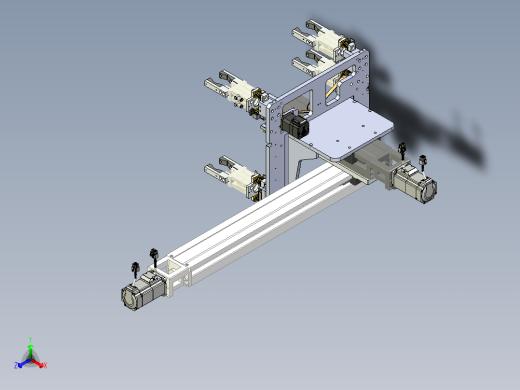 气动机械爪2x2阵型交叉手爪正等轴测缩略图
