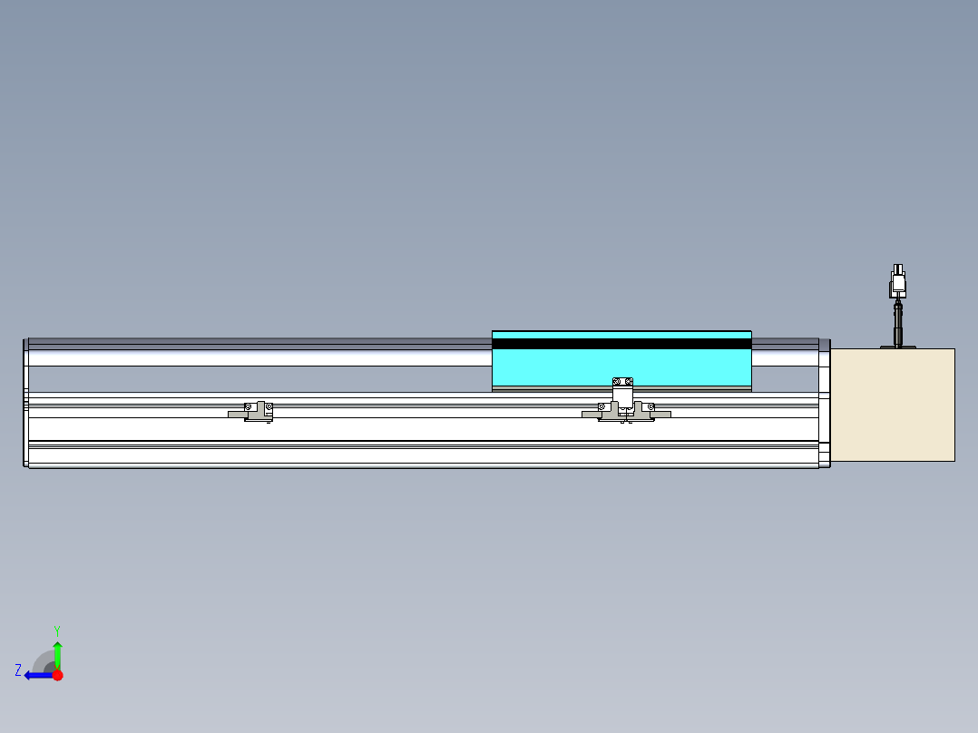 同步带滑台-半封闭B22-L100-C-S300-L-P75-D3-N5右视图