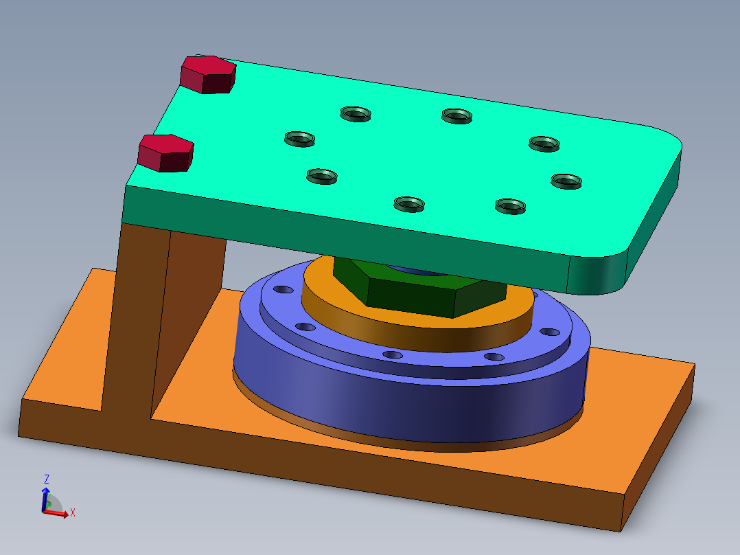 端盖零件钻8-20孔夹具设计主视图