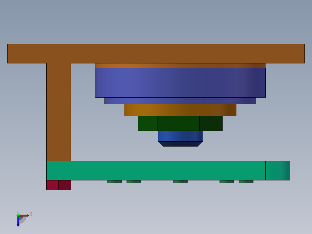 端盖零件钻8-20孔夹具设计俯视图