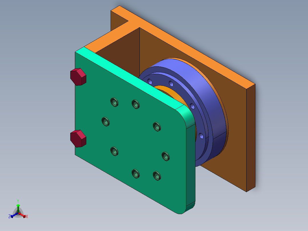 端盖零件钻8-20孔夹具设计正等轴测图