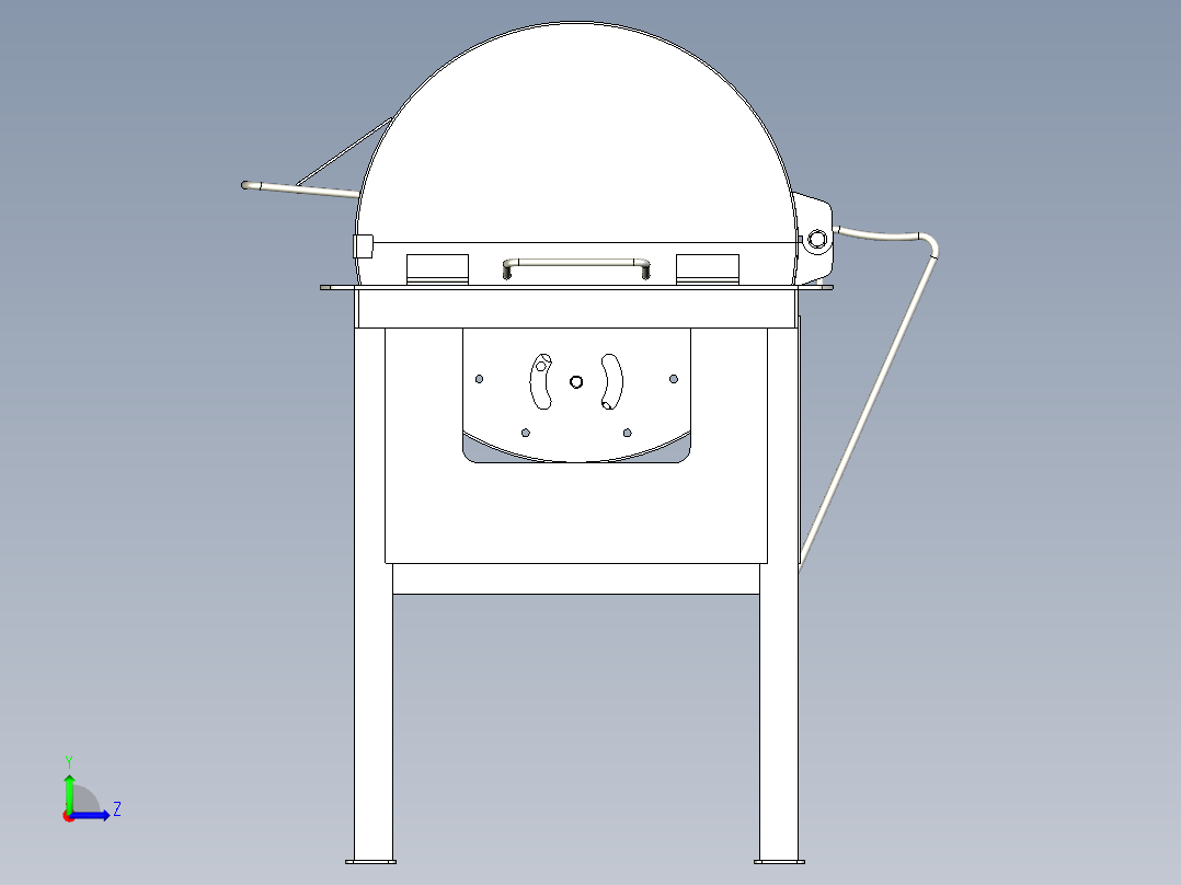 全不锈钢鼓式烧烤机烧烤机左视图