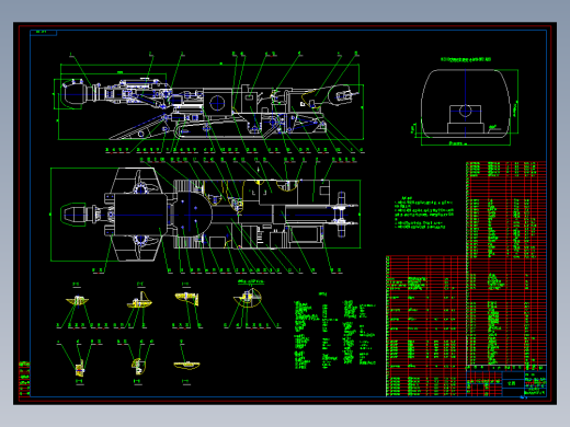 EBZ-100型悬臂式掘进机全套CAD图纸设计资料