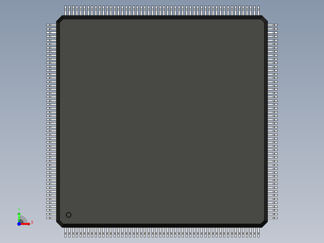 元器件3D封装QFP208_FPT-208P-M01171前视图