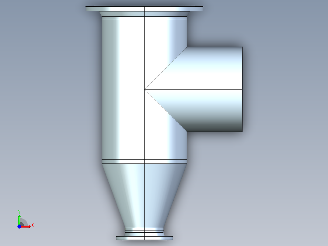管件接头、螺纹接头、三通(86)前视图