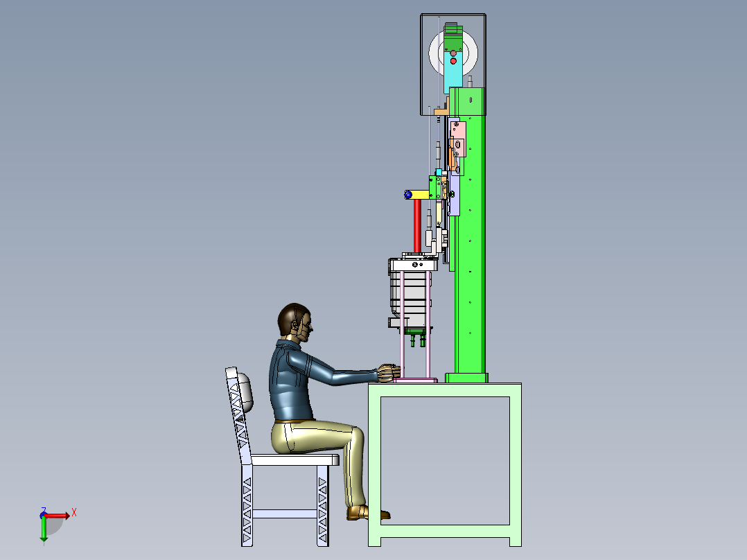 手动压瓶装机sw18可编辑前视图