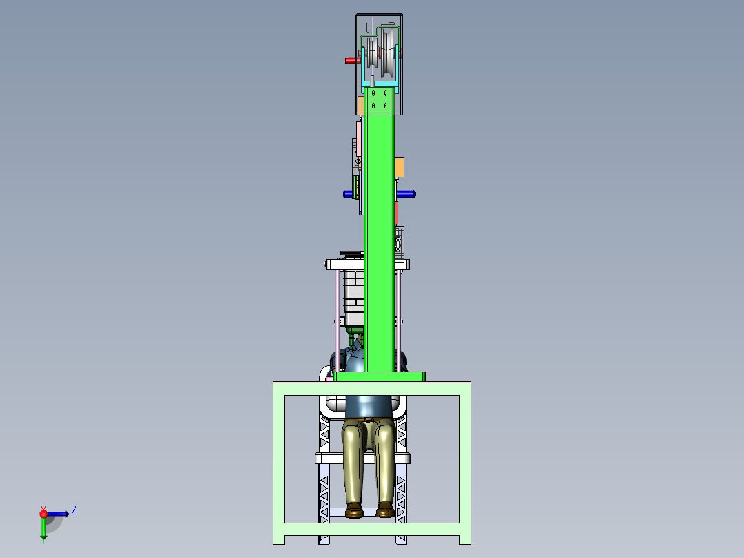 手动压瓶装机sw18可编辑右视图