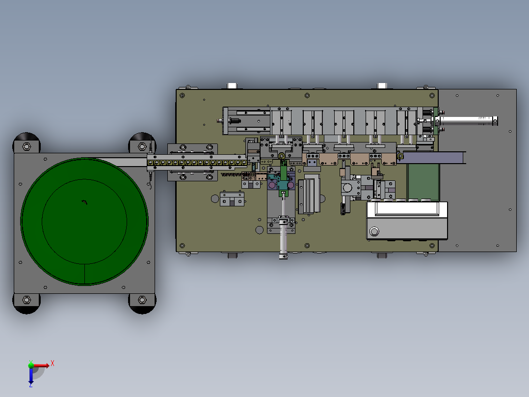 塑胶插端子机（sw14可编辑+工程图）俯视图