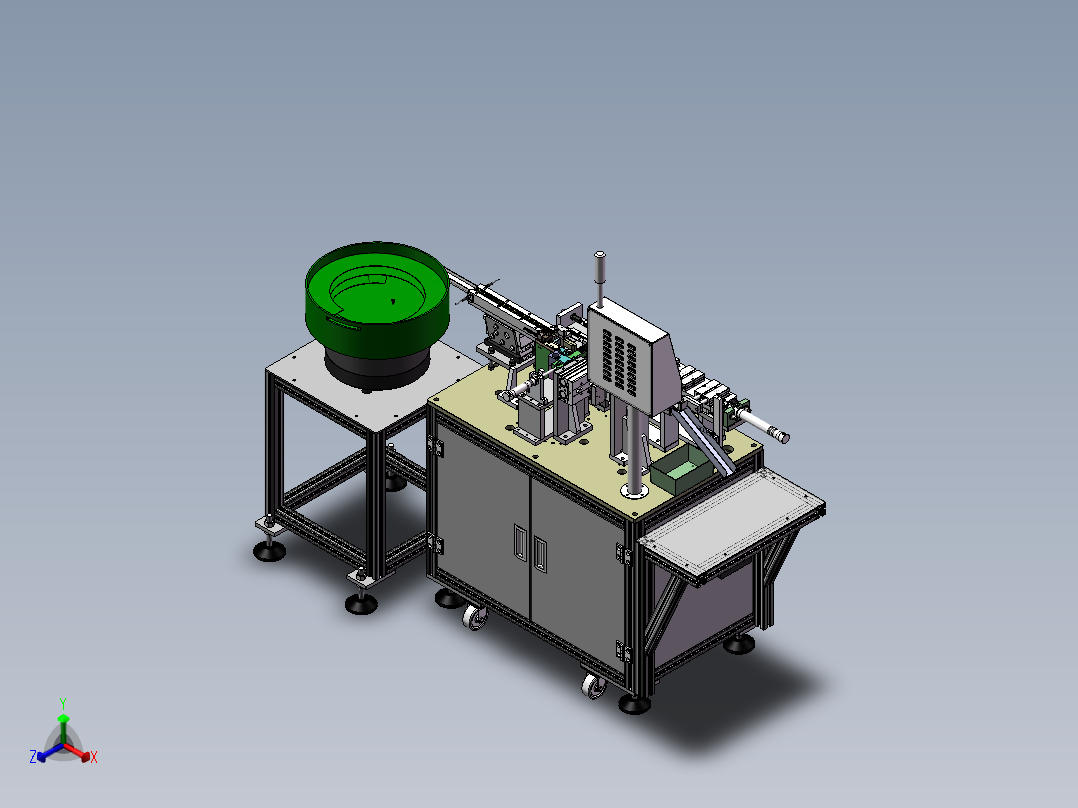 塑胶插端子机（sw14可编辑+工程图）正等轴测图