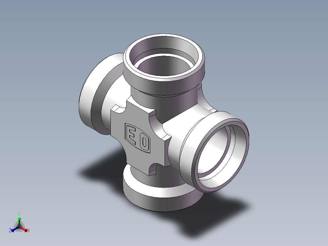 XC+XD 四通接头、XC-45正等轴测图
