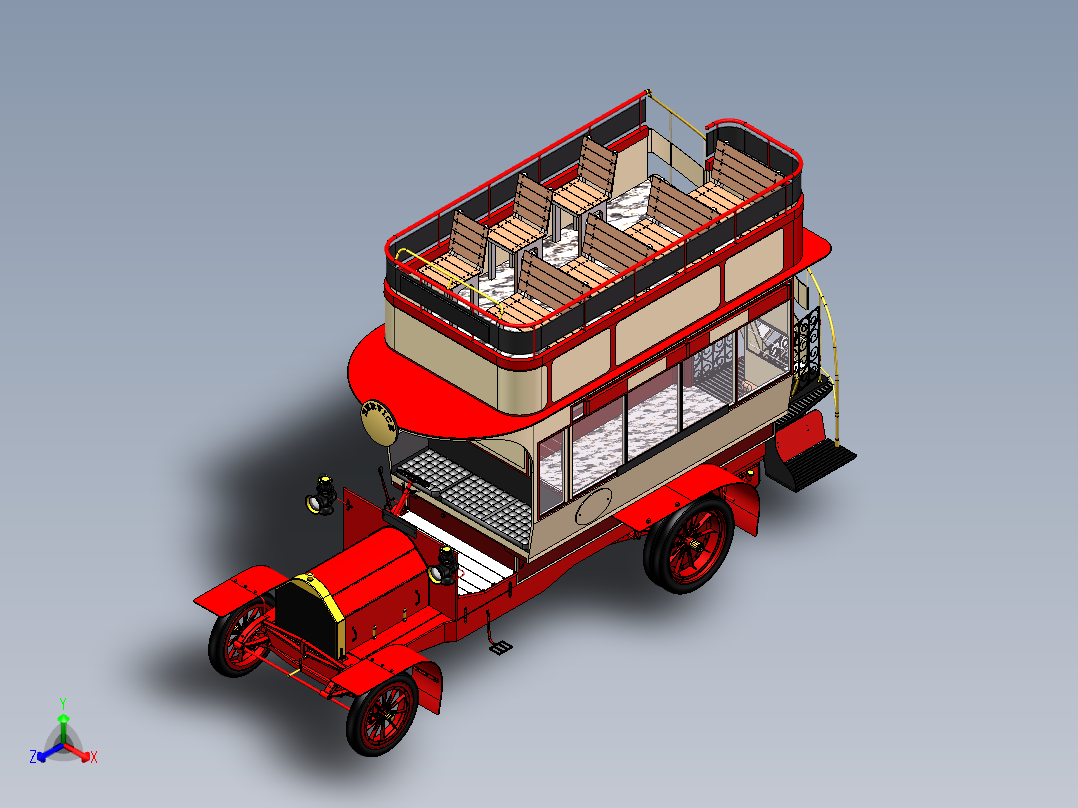 奔驰公共汽车 sw14正等轴测图