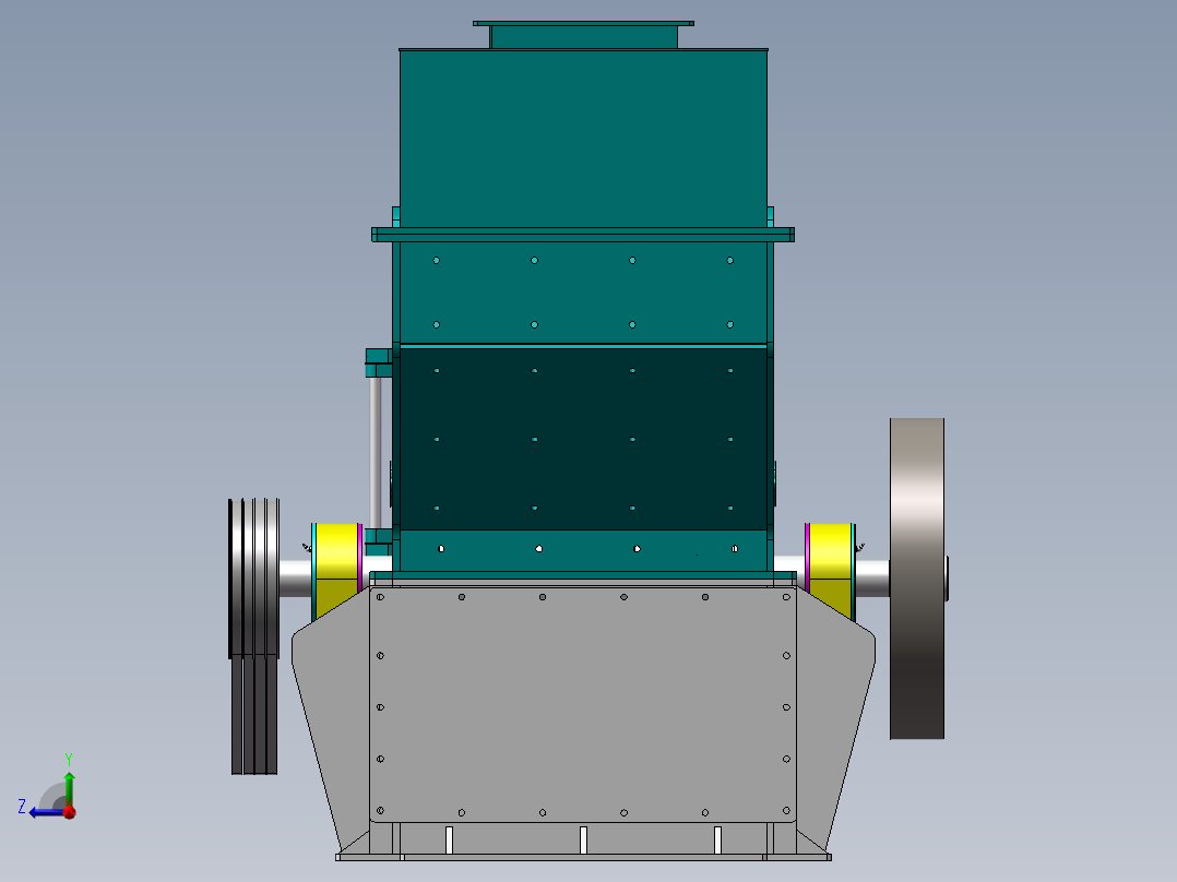 破碎机、冲击破碎机右视图