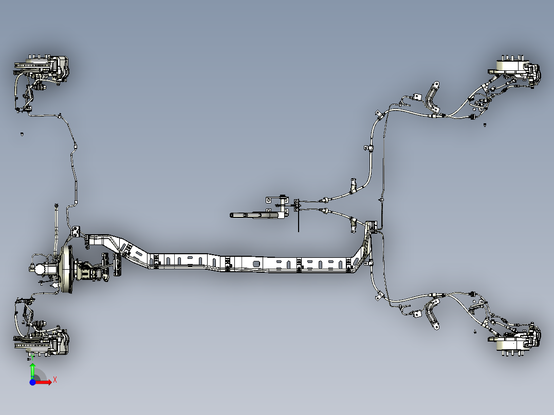 汽车刹车系统（汽车制动系统）前视图