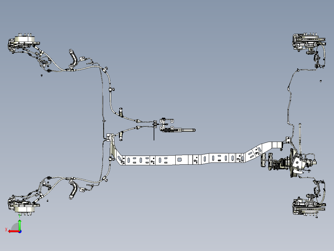 汽车刹车系统（汽车制动系统）后视图