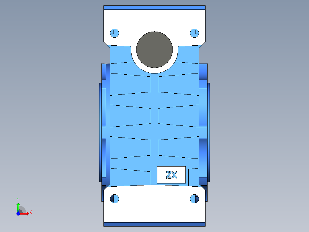 NRV110-150型蜗轮蜗杆减速机[NRV150╱20╱B3]前视图
